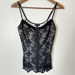 The Limited Corset Top M Black Floral Lace Whimsigoth Vamp Romantic Lingerie Y2K